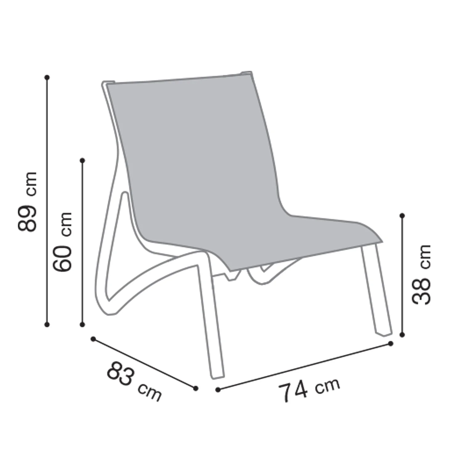 Fauteuil bas d'extérieur contemporain Sunset - Image 4